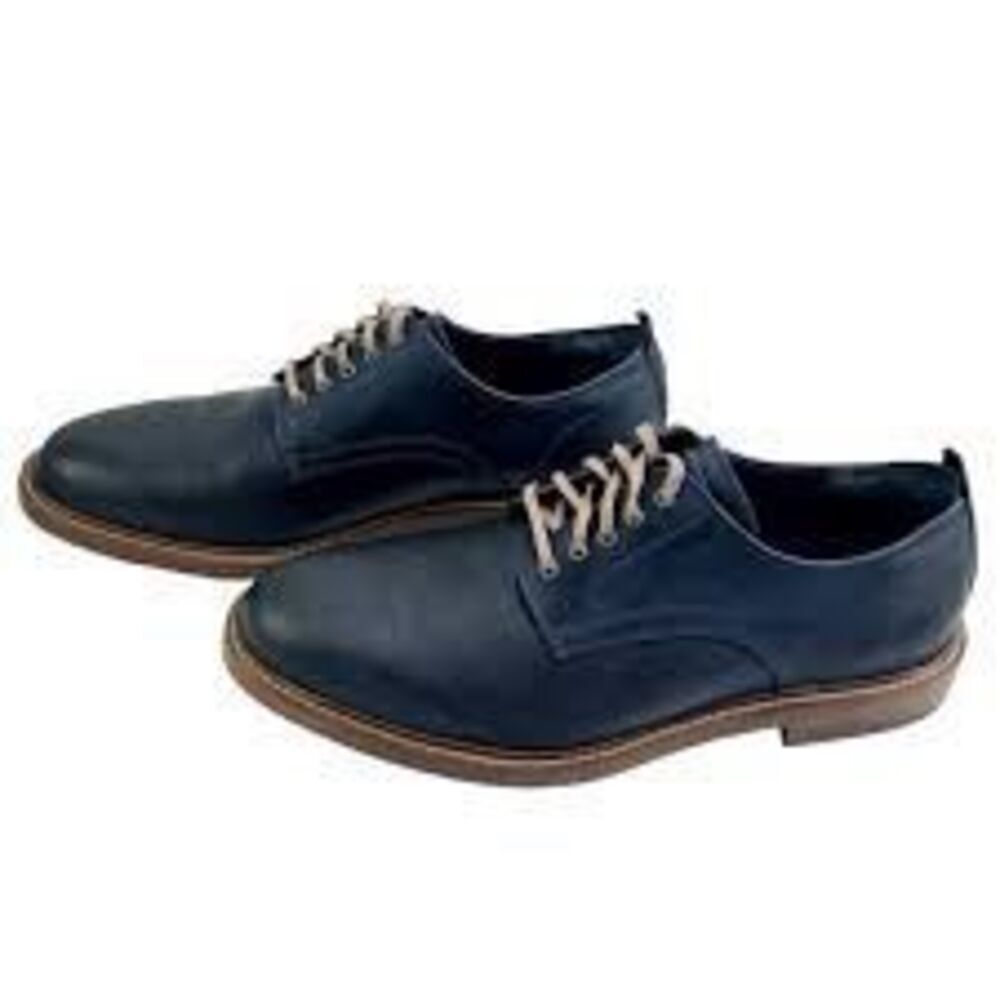 Cole Haan Men's Size 10 Lace Up Oxford Loafers Dark Blue Leather Office Career
